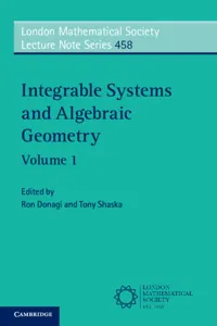 Integrable Systems and Algebraic Geometry: Volume 1_cover