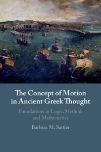 The Concept of Motion in Ancient Greek Thought_cover