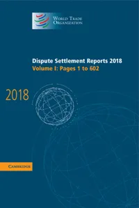 Dispute Settlement Reports 2018: Volume 1, Pages 1 to 602_cover