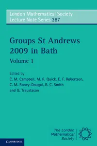 Groups St Andrews 2009 in Bath: Volume 1_cover