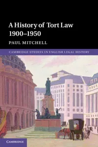 A History of Tort Law 1900–1950_cover