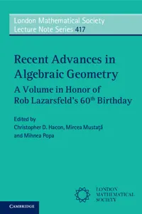Recent Advances in Algebraic Geometry_cover
