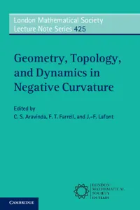 Geometry, Topology, and Dynamics in Negative Curvature_cover