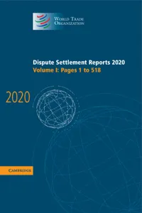 Dispute Settlement Reports 2020: Volume 1, Pages 1 to 518_cover