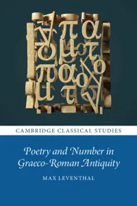 Poetry and Number in Graeco-Roman Antiquity_cover