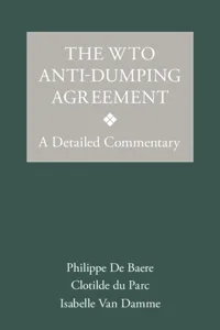 The WTO Anti-Dumping Agreement_cover