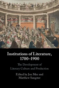Institutions of Literature, 1700–1900_cover