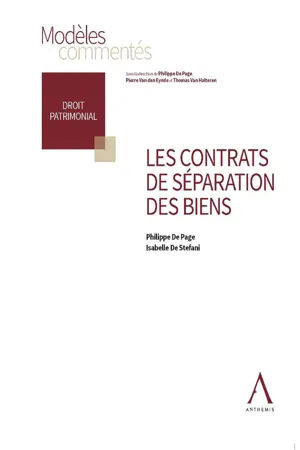 Les contrats de séparation des biens