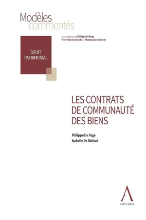 Les contrats de communauté des biens