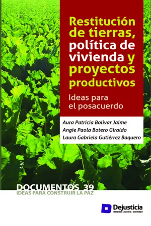 Restitución de tierras, política de vivienda y proyectos productivos