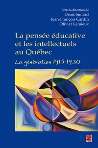 La pensée éducative et les intellectuels au Québec_cover