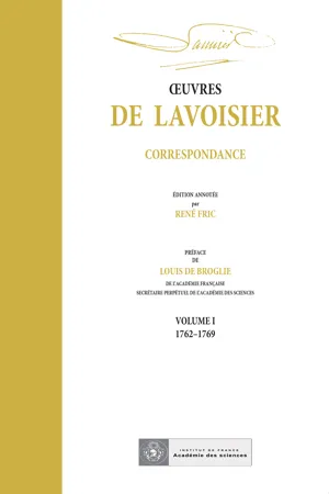 Correspondance, Volume I (1762-1769)