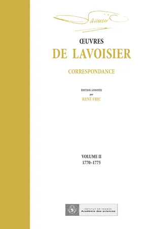 Correspondance, Volume II (1770-1775)