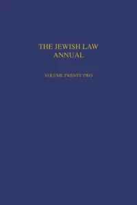 The Jewish Law Annual Volume 22_cover