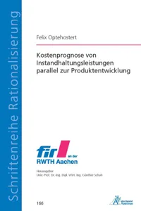 Kostenprognose von Instandhaltungsleistungen parallel zur Produktentwicklung_cover