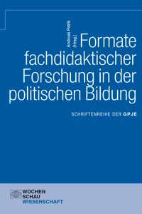 Formate fachdidaktischer Forschung in der politischen Bildung_cover