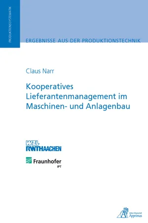 Kooperatives Lieferantenmanagement im Maschinen- und Anlagenbau