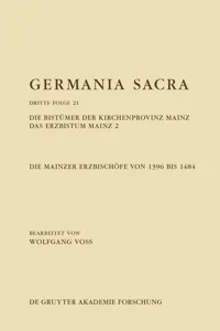 Die Bistümer der Kirchenprovinz Mainz. Das Erzbistum Mainz 2: Die Mainzer Erzbischöfe von 1396 bis 1484_cover