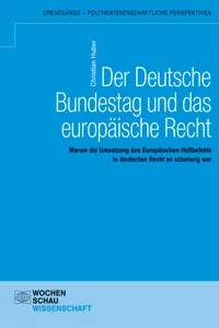 Der Deutsche Bundestag und das europäische Recht_cover