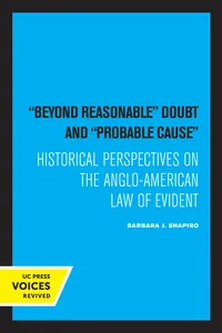 Beyond Reasonable Doubt and Probable Cause_cover