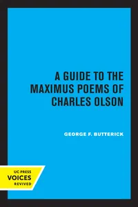 A Guide to The Maximus Poems of Charles Olson_cover