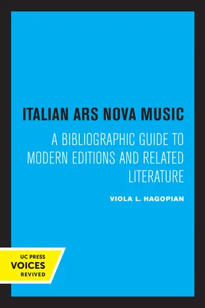 Italian Ars Nova Music