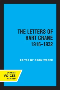 The Letters of Hart Crane, 1916-1932_cover