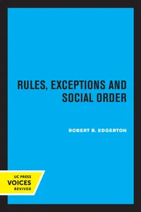 Rules, Exceptions, and Social Order_cover