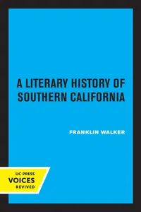 A Literary History of Southern California_cover