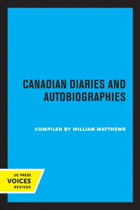 Canadian Diaries and Autobiographies_cover