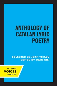 Anthology of Catalan Lyric Poetry_cover