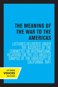 The Meaning of the War to the Americas_cover