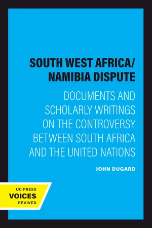 The South West Africa/Namibia Dispute