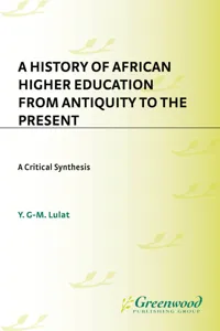 A History of African Higher Education from Antiquity to the Present_cover