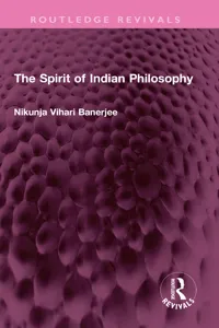 The Spirit of Indian Philosophy_cover