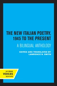 The New Italian Poetry, 1945 to the Present_cover