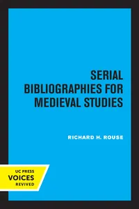 Serial Bibliographies for Medieval Studies_cover