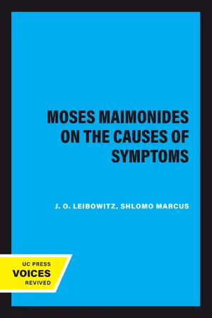 Moses Maimonides on the Causes of Symptoms