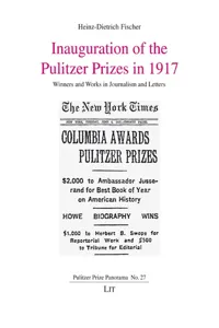 Inauguration of the Pulitzer Prizes in 1917_cover