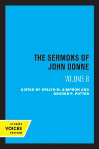 The Sermons of John Donne, Volume VIII_cover