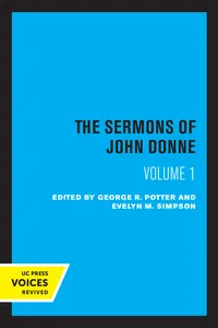 The Sermons of John Donne, Volume I_cover