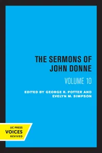 The Sermons of John Donne, Volume X_cover