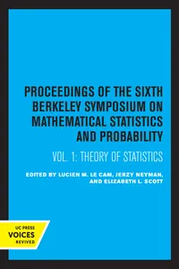Proceedings of the Sixth Berkeley Symposium on Mathematical Statistics and Probability, Volume I_cover