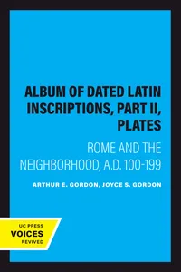 Album of Dated Latin Inscriptions, Part II, Plates_cover