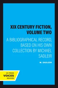 XIX Century Fiction, Volume Two_cover