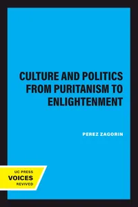 Culture and Politics From Puritanism to Enlightenment_cover