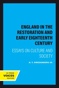 England in the Restoration and Early Eighteenth Century_cover