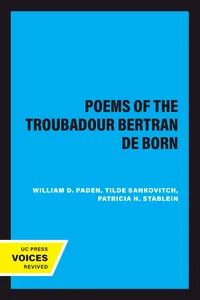The Poems of the Troubadour Bertran de Born_cover