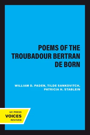 The Poems of the Troubadour Bertran de Born