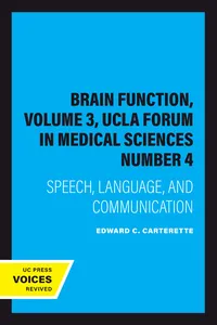 Brain Function, Volume 3, UCLA Forum in Medical Sciences Number 4_cover